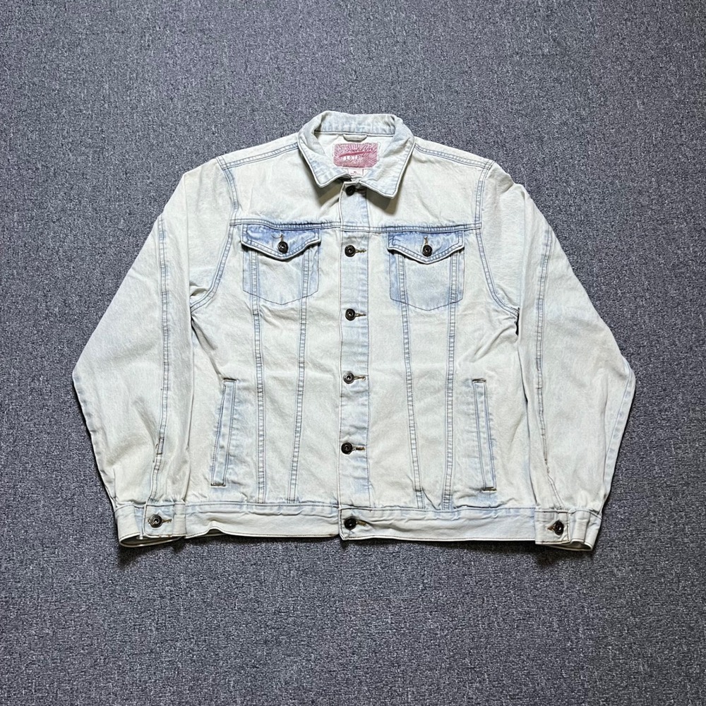 Brooklyn Cloth Denim Jacket XL Light Wash Trucker Jean Coat Mens Casual Classic